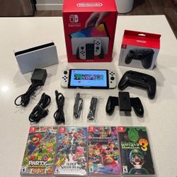 A Great Condition Oled Switch Console Bundle With Games 