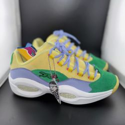Reebok Question Low BBC Ice cream Running Dog Yellow/Green