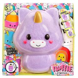 Fluffie Stuffiez Unicorn Large Collectible Feature Plush 11" - Surprise Reveal Unboxing with Huggable ASMR Fidget DIY Fur Pulling, Ultra Soft Fluff