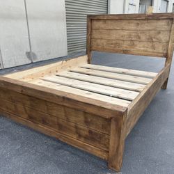 New Queen Size Bed Frame Made Out Of Solid Wood!