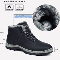  The CARENURSE Mens Winter Snow Boots are designed for cold weather conditions with water-resistant features, making them practical for both work and 