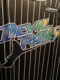 Tampa Bay Devil Rays Pinstripe Baseball Jersey. XL. New! 25 inches pit to pit 26 in Long.