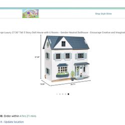 Tender Leaf Toys Dovetail House Large Luxury Tall 3 Story Doll House