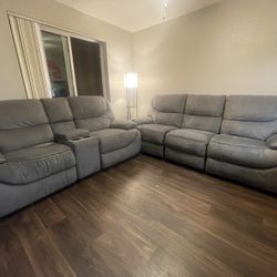 Silver/grey Couch And Loveseat