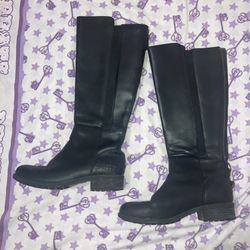 UGG Size 7.5 Australia Vinson Black Tall Leatherboots 1012511 Women’s Boots