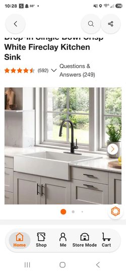 Josephine 34 in. 3-Hole Quick-Fit Farmhouse/Apron-Front Drop-In Single Bowl Crisp White Fireclay Kitchen Sink New open box item