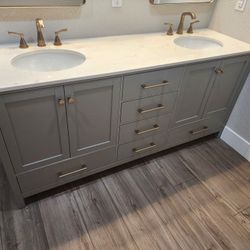 Riola 72" Double Sink Riola Vanity (Gray)