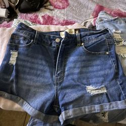 Ripped Jean Shorts