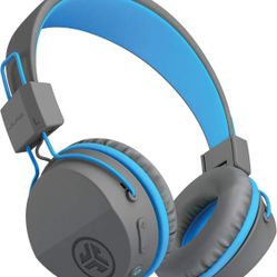 JLab JBuddies Studio Wireless On-Ear Kids Headphones, Graphite/Blue, 13 Hour Battery Life, Studio Volume Safe, Volume Limiter, Folding, Adjustable, No