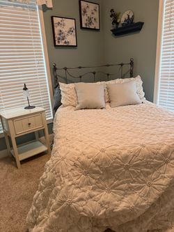 Iron headboard and full size mattress