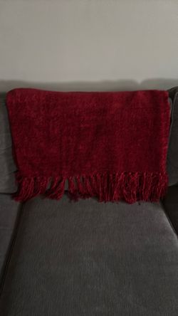 Pier 1 Burgundy Chenille Throw
