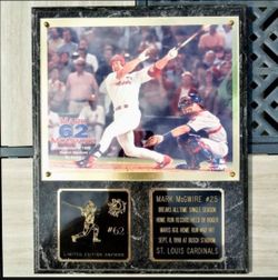 Mark McGwire 62 Home Run Plaque - Limited Edition 58/1000 • Collectibles, Sports Memorabilia, Baseball, MLB, Fan Apparel & Souvenirs, Fan Shop, Plague