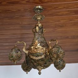 Antique Brass Chandelier Lamp Reproduction 