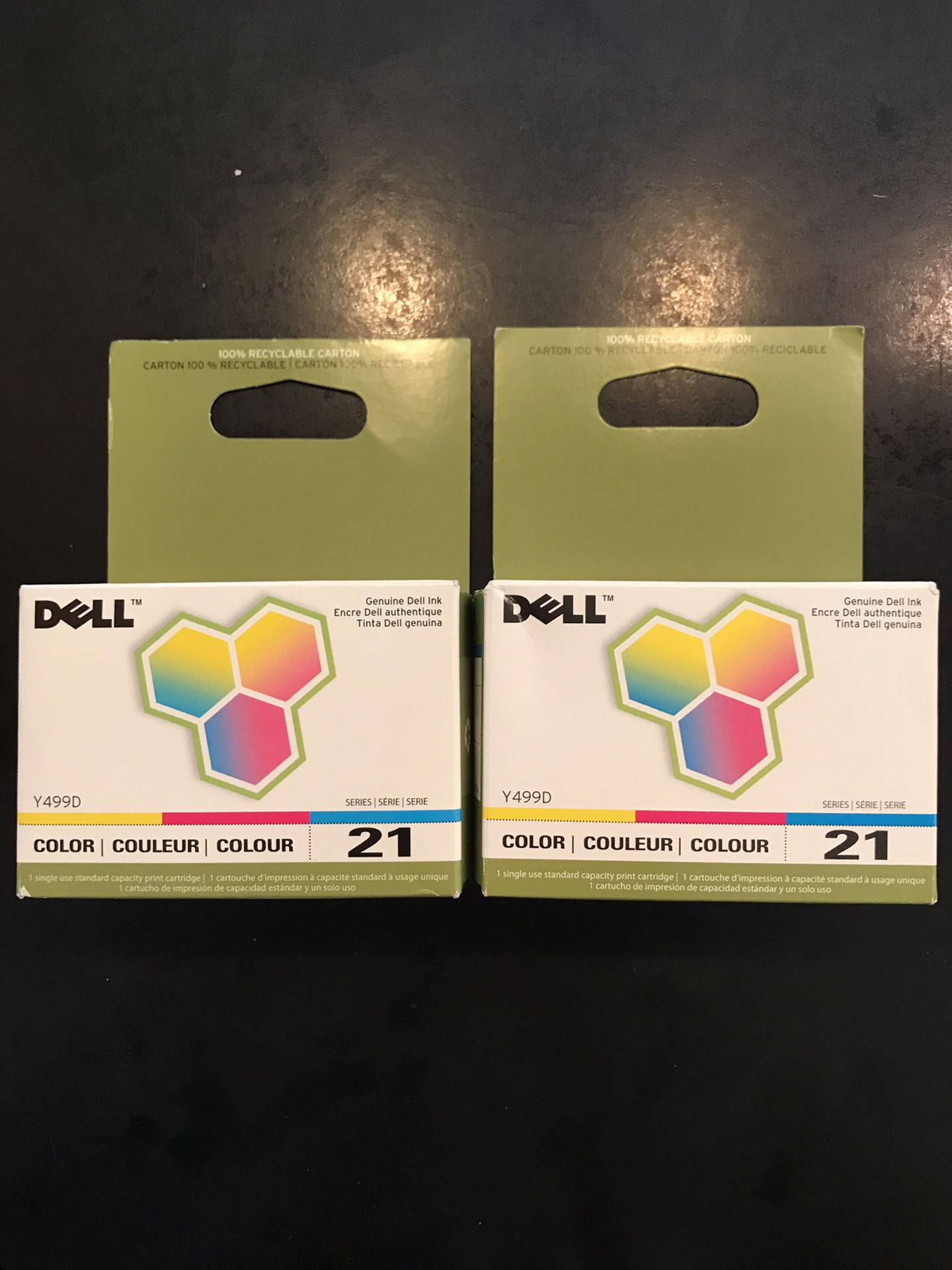 2 Dell Y499D Color Cartridges