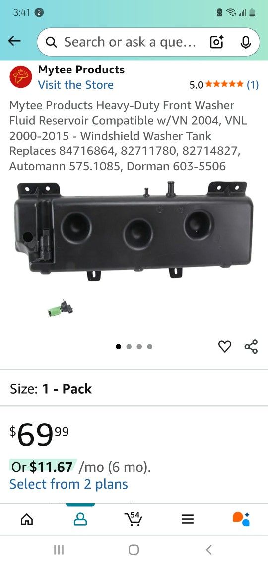 volvo vnl washer fluid reservoir