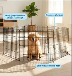 Puppy Playpen - Foldable Metal Exercise Enclosure