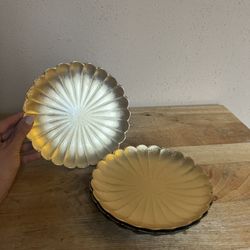 Anthropologie Gold desert Plates Set Of 4