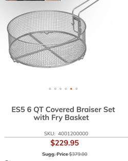 ES5 6 QT Covered Braiser Set with Fry Basket