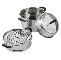 Vevor Steamer Pot 11in/28cm, 3 Tier Steamer Pot for Cooking with 8.5QT Stock Pot
