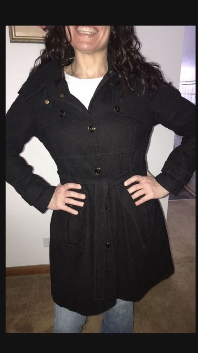 APPLE BOTTOMS Black Wool Coat