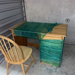 Solid Wood Desk with Matching Chair