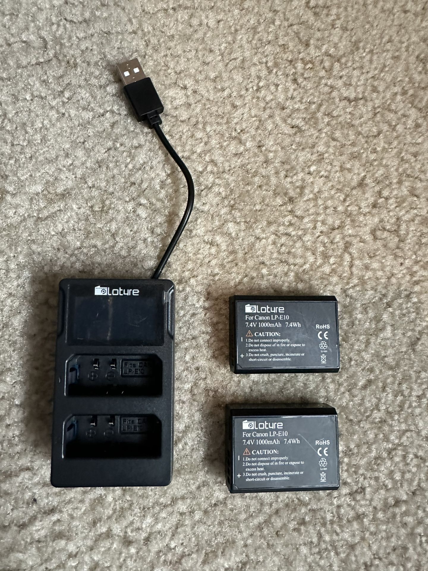Loture Batteries With USB Cord 