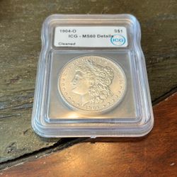 1904-O Morgan Silver Dollar Graded MS60 UNC
