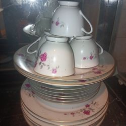 Vintage Wedding Rose Dish Set . x7