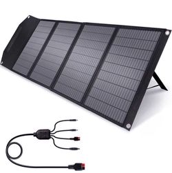 Upgraded 100WFoldable Solar Panel with Kickstand, Parallel Supported, ETFE Technology, USB-C, Portable Solar Panel Compatible with Jackery/Flashfish/