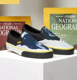 Vans x National Geographic Slip On Glaciers Skate Shoe Unisex MEN 8/WMN 9.5🔥🔥