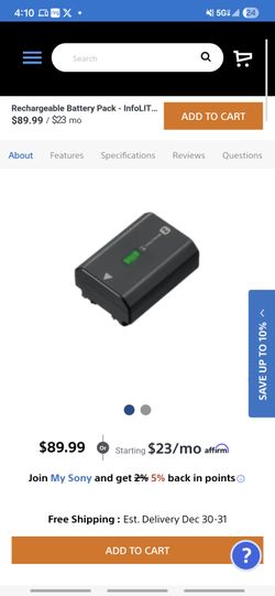 Sony NP-FZ100 Battery (Barely Used)