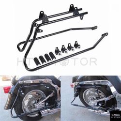 Black Saddlebag Support Conversion Bracket kit For Harley Heritage Softail 84-13