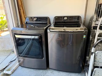 LG Washer & Electric Dryer Set - Black Steel