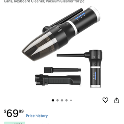 ATEngeus Compressed Air Duster & Vacuum, 77000 RPM Cordless Air Duster, 3 in1 Air Blower, Detachable Battery, Replaces for Air Cans, Keyboard Cleaner,