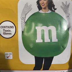 NWT Green M&M’S Adult Costume Tunic With Gloves One Size Fits Most