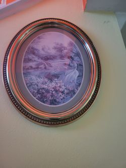Oval Framed Victorian Garden Art Print