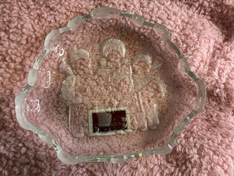 Milkasa VTG Christmas Glass Candy Dish