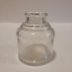 Vintage Waterman's Ink Clear Glass Round Bottle