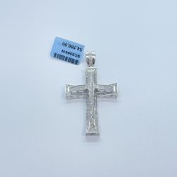 New 10k Solid Gold Diamond Cross Pendant 