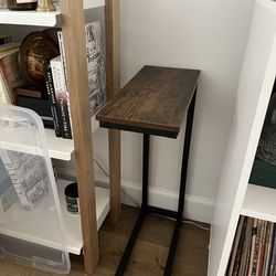 Narrow wood side table