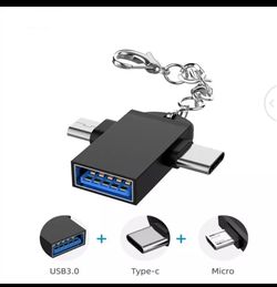 Micro USB Adapter Accessories For Mobile Phones Type-C 2-in-1 OTG Aluminum Converter Phone Support For Android Tablet