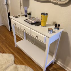 Console Table With 3 Drawers And Shelf Entryway Table for Living Room Hall