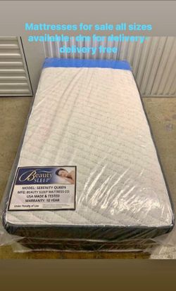 New sealed mattress for sale.
High quality and super comfortable.
Fast delivery available.
Affordable prices.
DM now for more info.