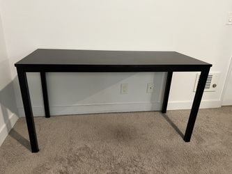 Black Wood Top Metal Base Desk