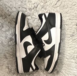 Nike Dunk Low Panda Black/White Kids 7Y Leather Low Top Sneakers