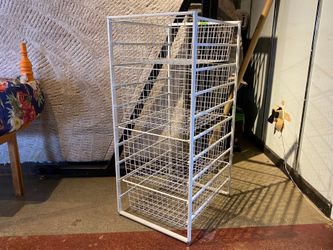 Adjustable White Wire Storage Drawers