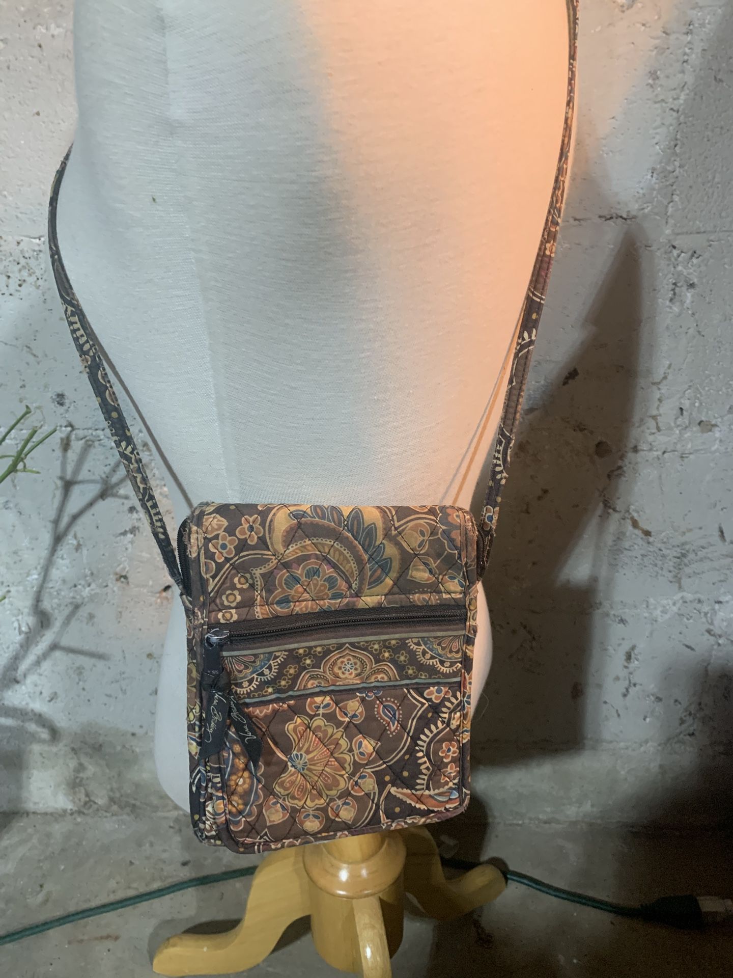 Vintage 90s Vera Bradley Kensington Brown Crossbody Shoulder Purse Flap