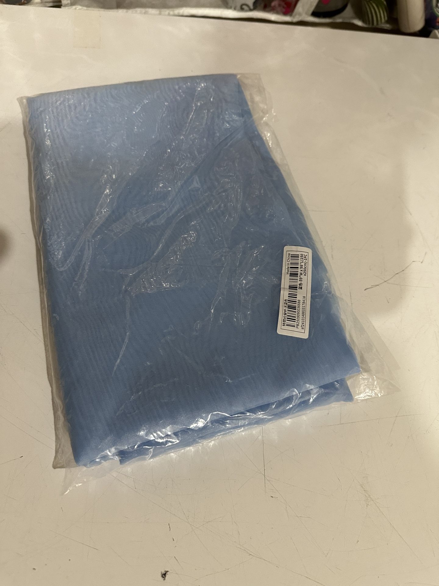 Baby Blue Curtain Scarf 