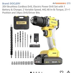 $20-20V brushless cordless drill with two variable speeds