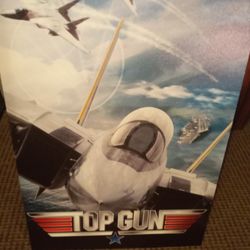 TOP GUN PRINT ON CANVAS 30 X 18 LIKE NEW!